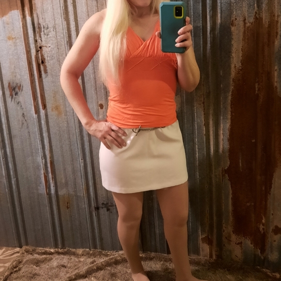 VINTAGE White Straight Decorative Chain Mini Skirt - Picture 8 of 9